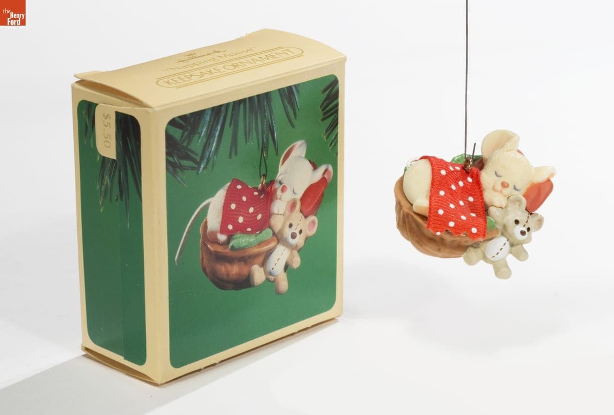 Hallmark "Napping Mouse" Christmas Ornament, 1984