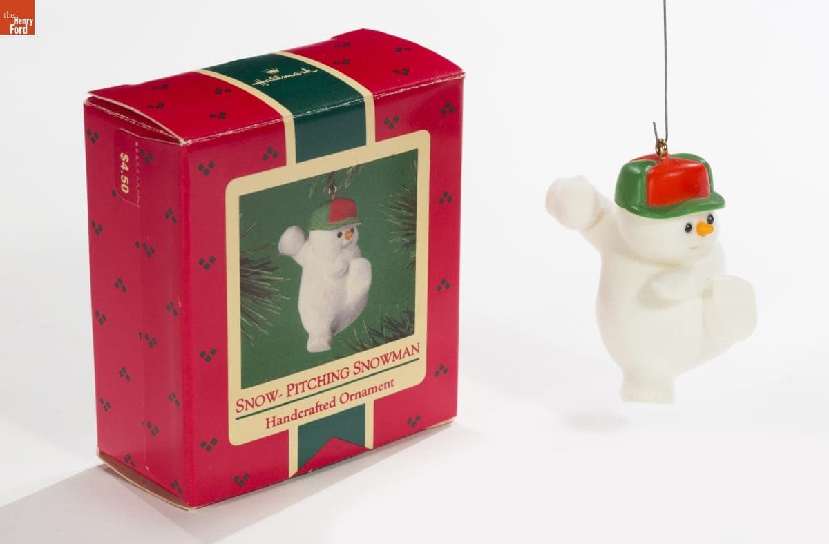 Hallmark "Snow-Pitching Snowman" Christmas Ornament, 1985