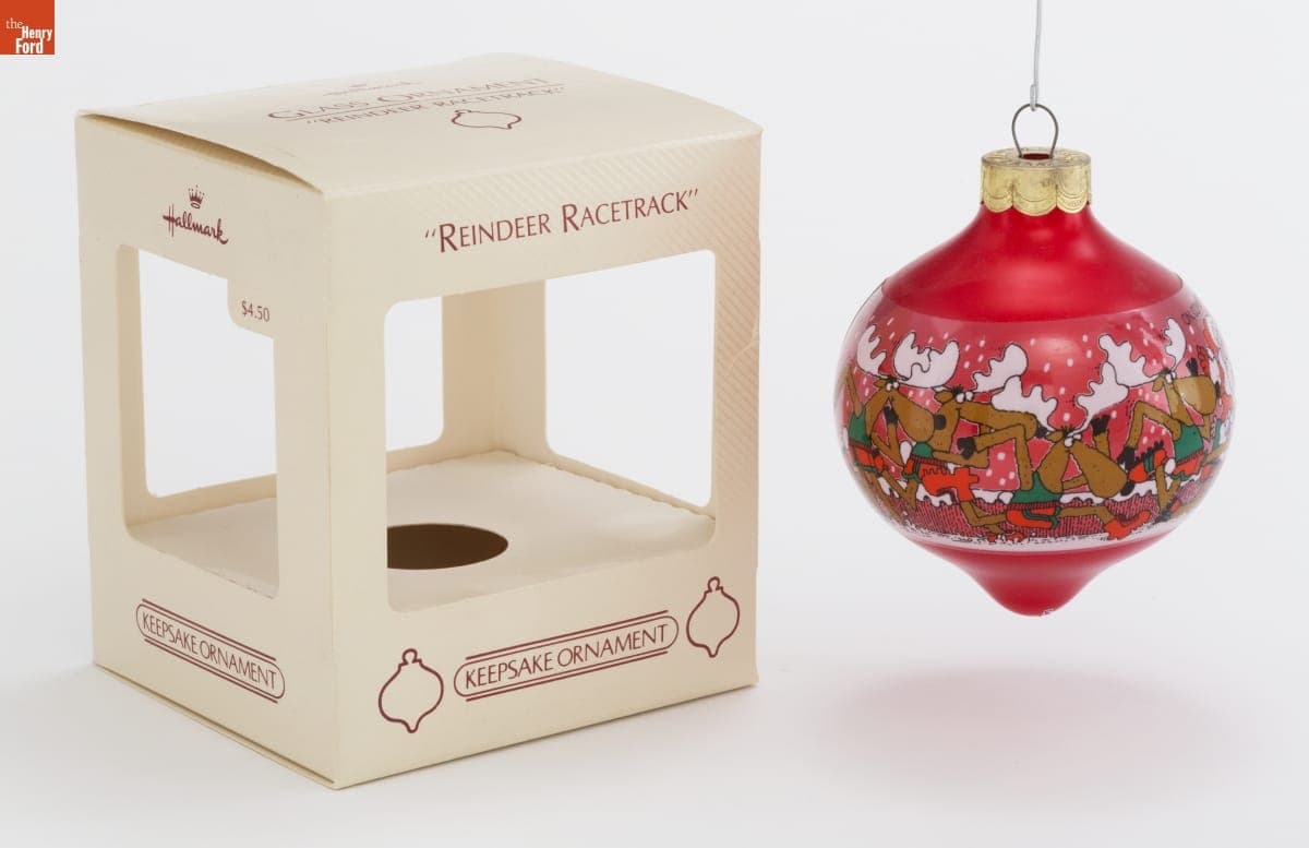Hallmark "Reindeer Racetrack" Christmas Ornament, 1984