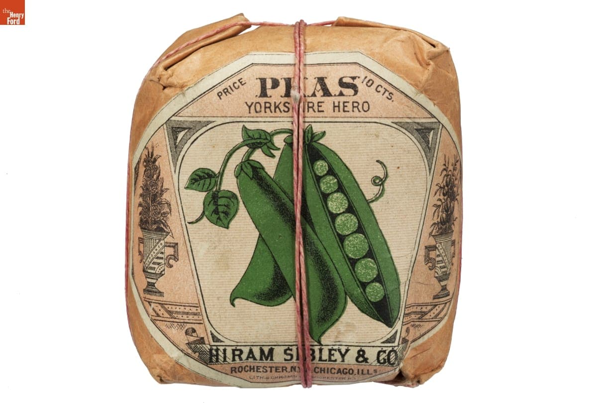 Hiram Sibley & Co. "Peas Yorkshire Hero" Seed Packet, Used in the C.W. Barnes Store, 1882-1888