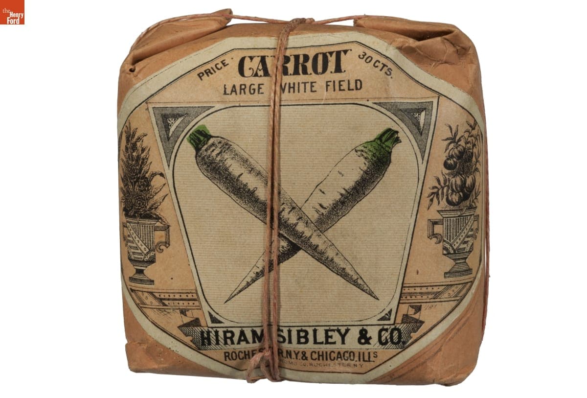 Hiram Sibley & Co. "Carrot Large White Field" Seed Packet, Used in the C.W. Barnes Store, 1882-1888
