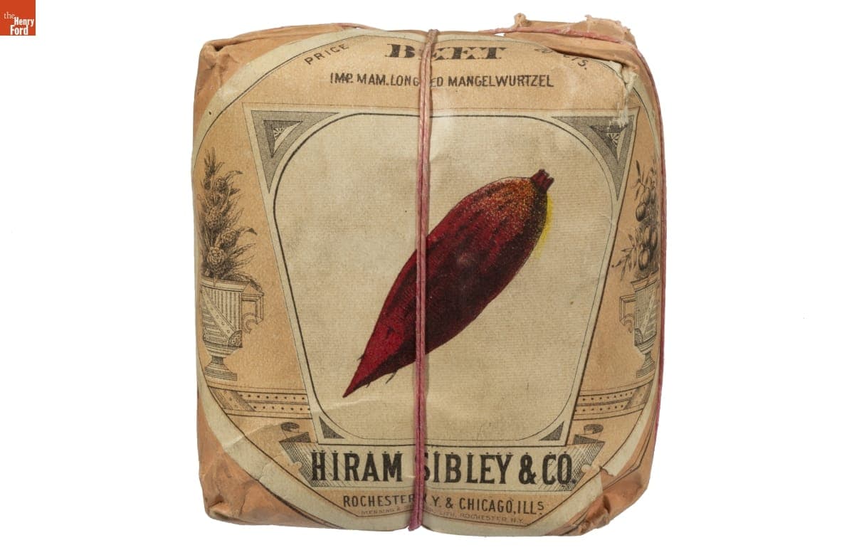 Hiram Sibley & Co. "Beet Long Red Mangelwurtzel" Seed Packet, Used in the C.W. Barnes Store, 1882-1888
