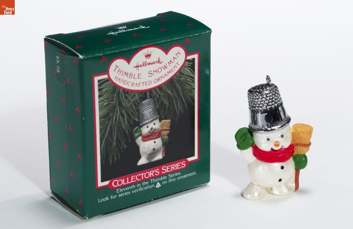 Hallmark "Thimble Series: Thimble Snowman" Christmas Ornament, 1988
