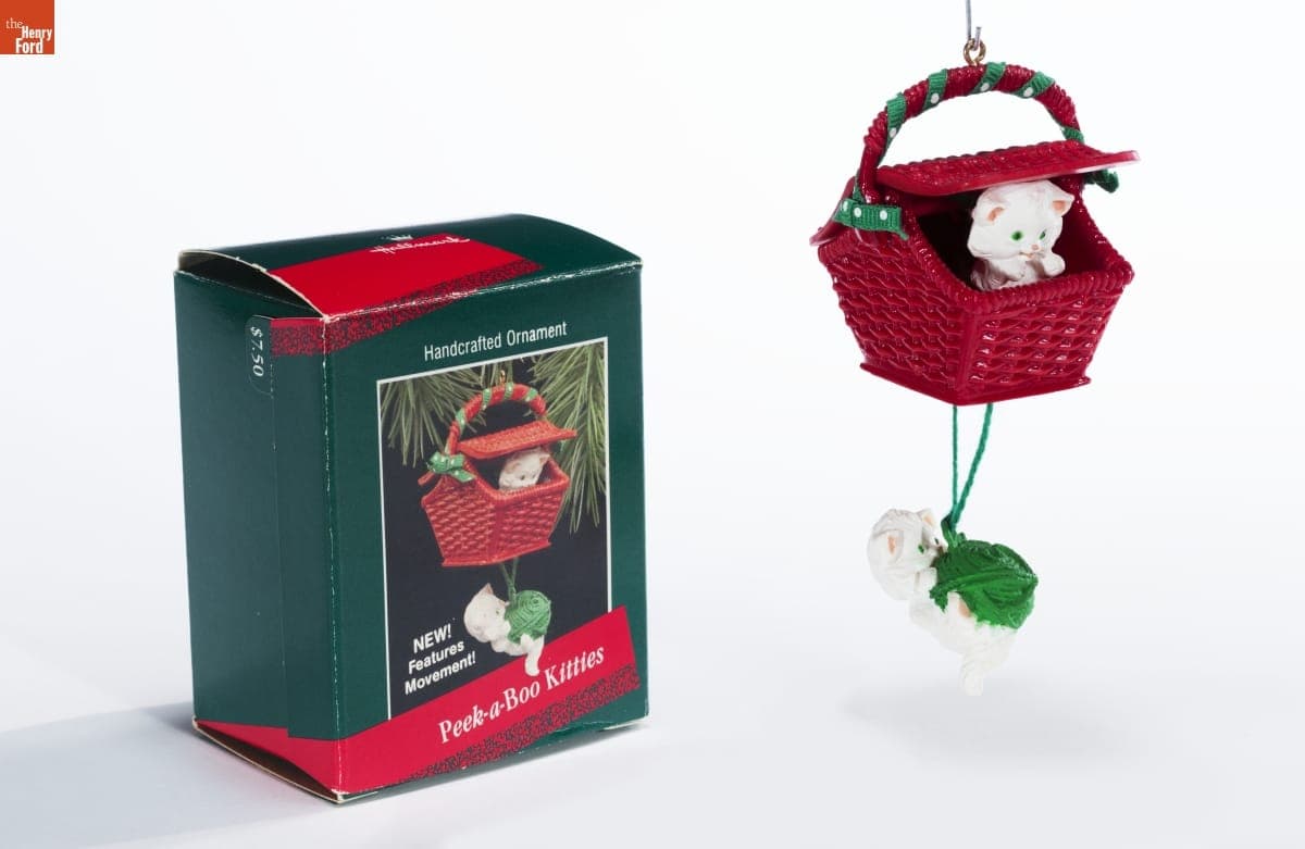 Hallmark "Peek-a-Boo Kitties" Christmas Ornament, 1988