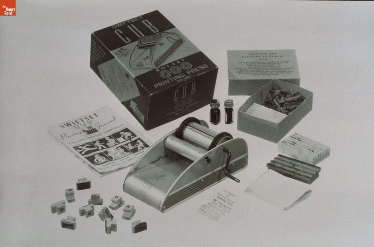 Toy Printing Press, Used by James Greenhoe, 1939-1946