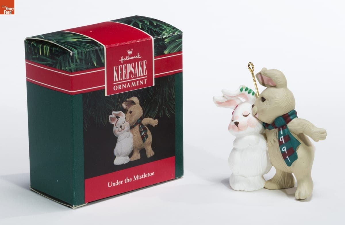 Hallmark "Under the Mistletoe" Christmas Ornament, 1991