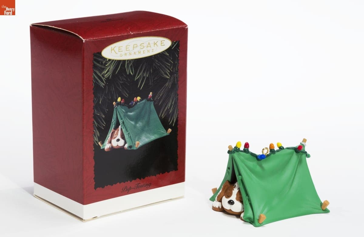 Hallmark "Pup-Tenting" Christmas Ornament, 1996