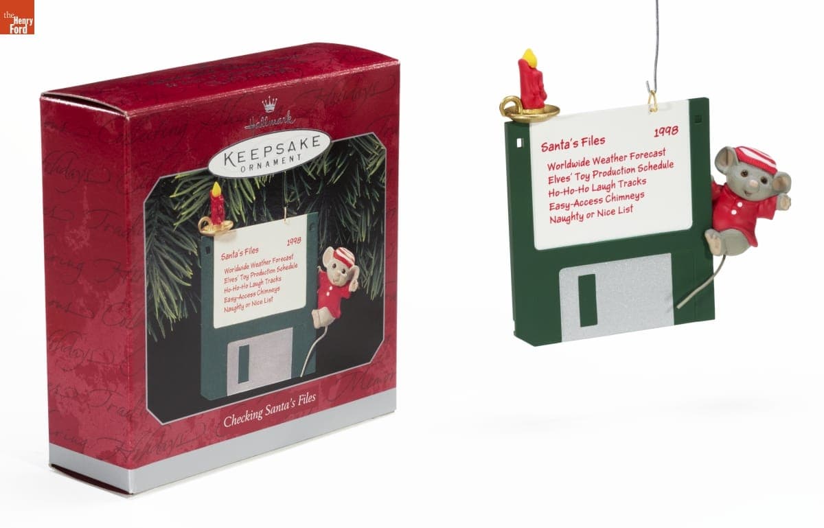 Hallmark "Checking Santa's Files" Christmas Ornament, 1998