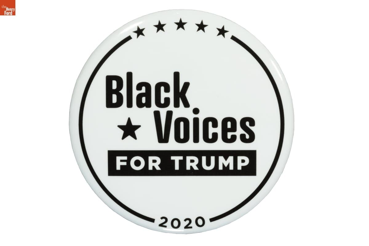 "Black Voices for Trump" Campaign Button, 2020
