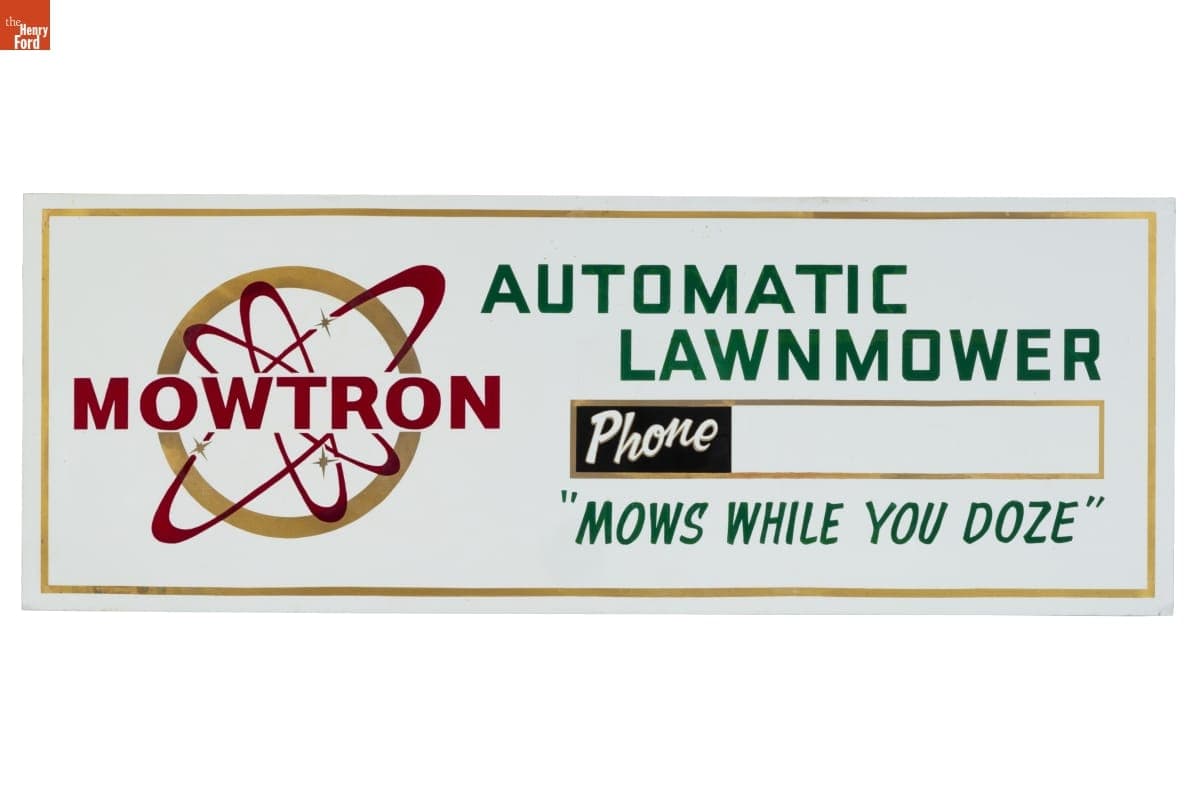 "Mowtron Mower" Sign, 1974