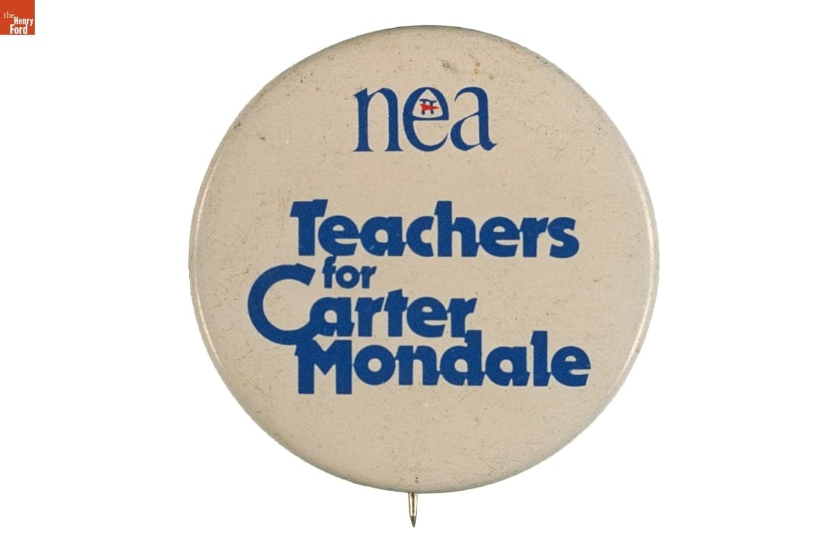NEA Teachers for Carter Mondale Button, 1976-1980
