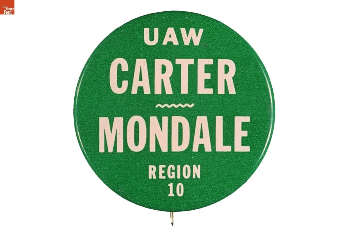 UAW Carter Mondale Region 10 Button, 1976-1980