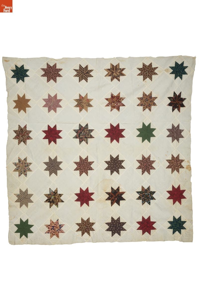 Stars of LeMoyne Crib Quilt Top, circa 1850
