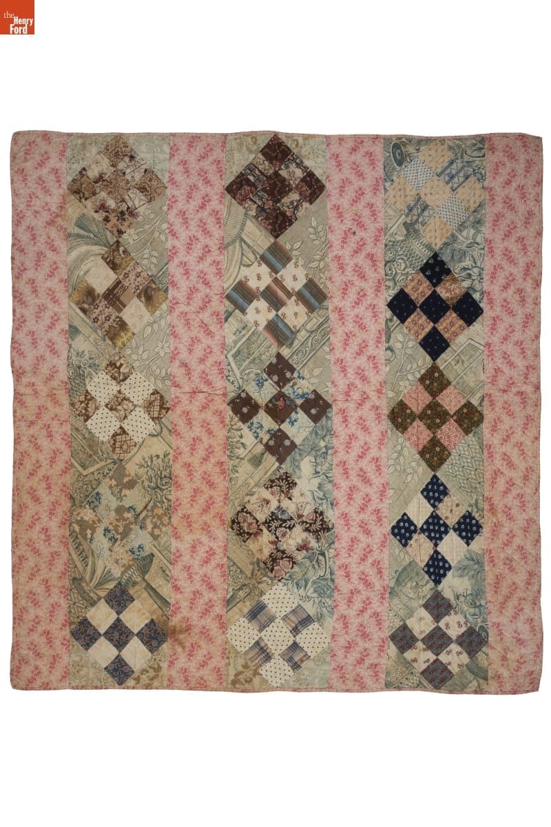 Nine Patch Bar Crib Quilt, circa 1830