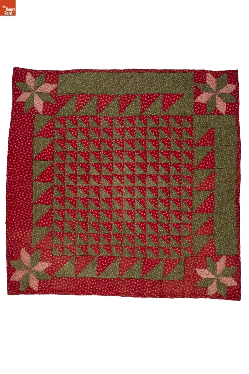 Triangles and Star of LeMoyne Crib Quilt, circa 1890