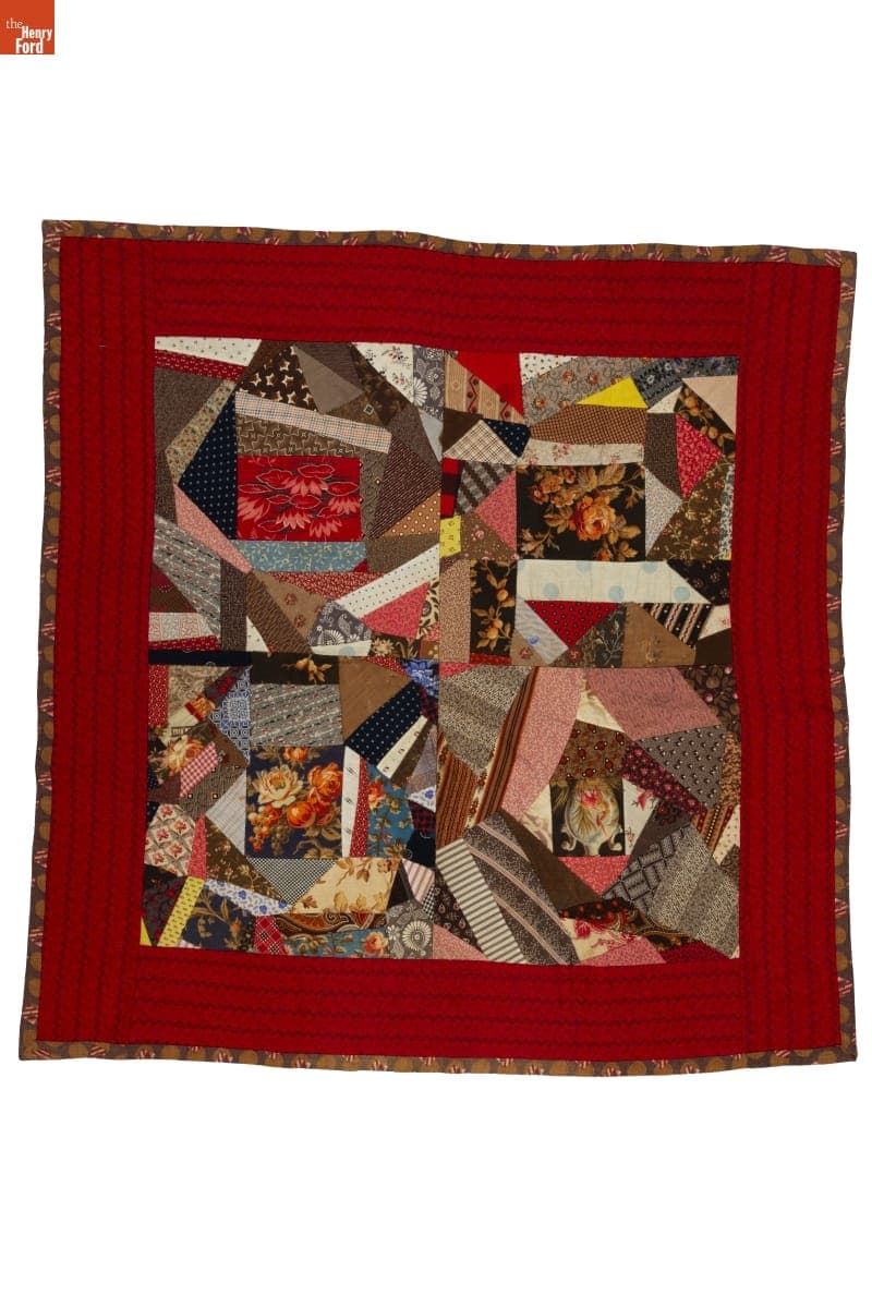 Four-Block Crazy Crib Quilt, circa 1890