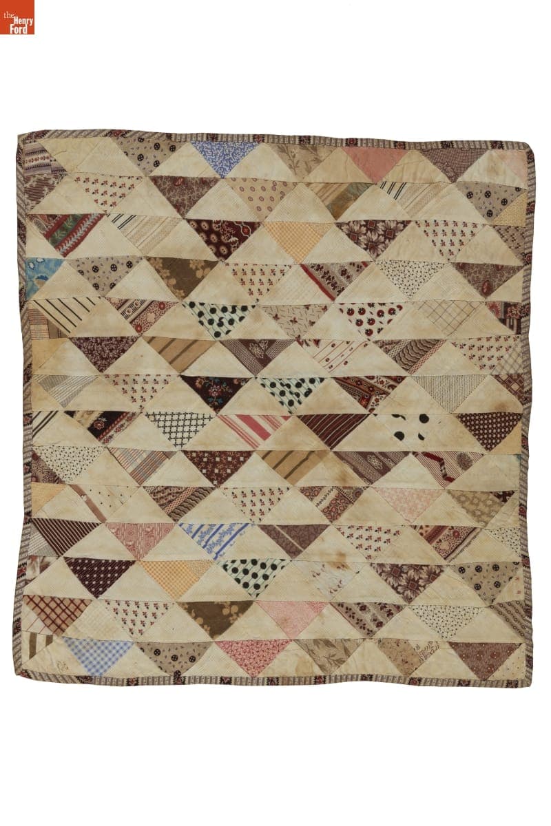 1000 Pyramids Doll Quilt, circa 1860