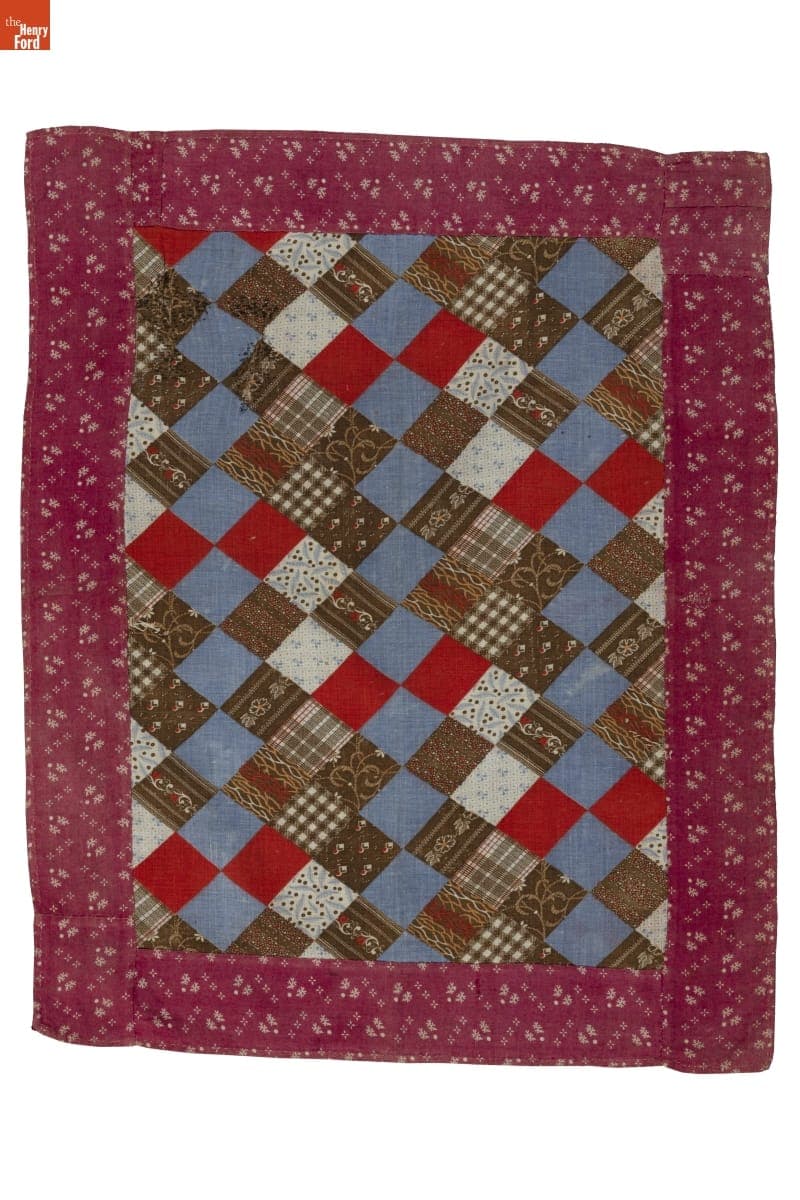 Printed Patchwork One-Patch Doll Quilt Top, circa 1865