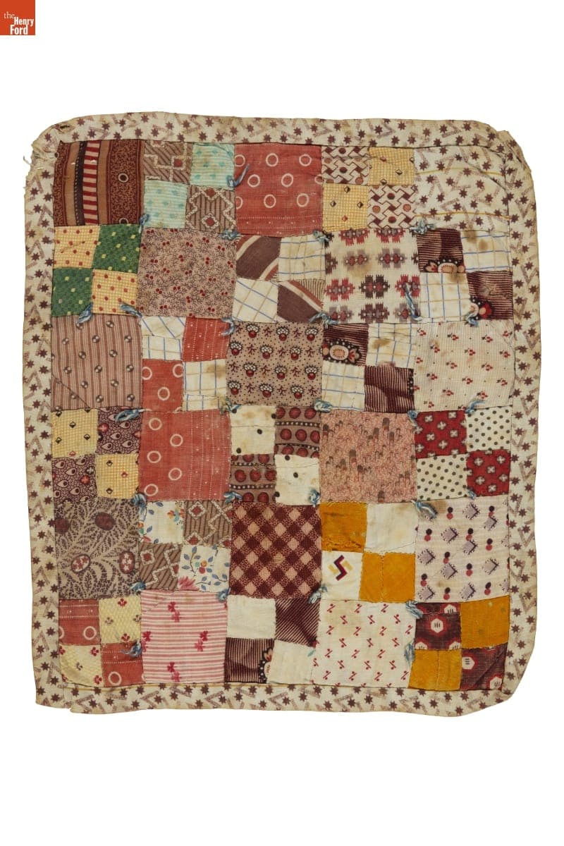 One-Patch and Four-Patch Doll Quilt, circa 1875