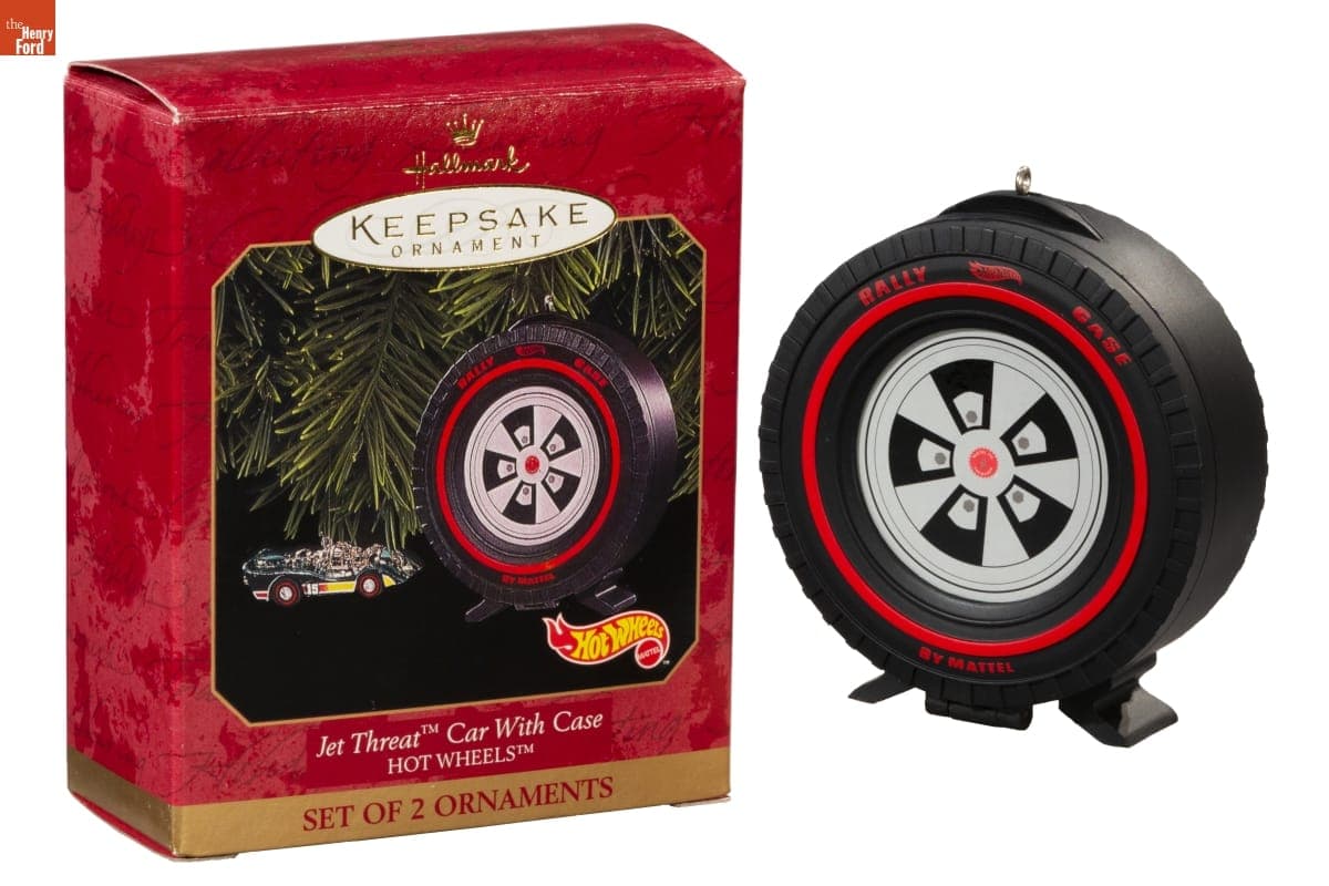 Hallmark "Hot Wheels: Jet Threat Car With Case" Christmas Ornaments, 1999