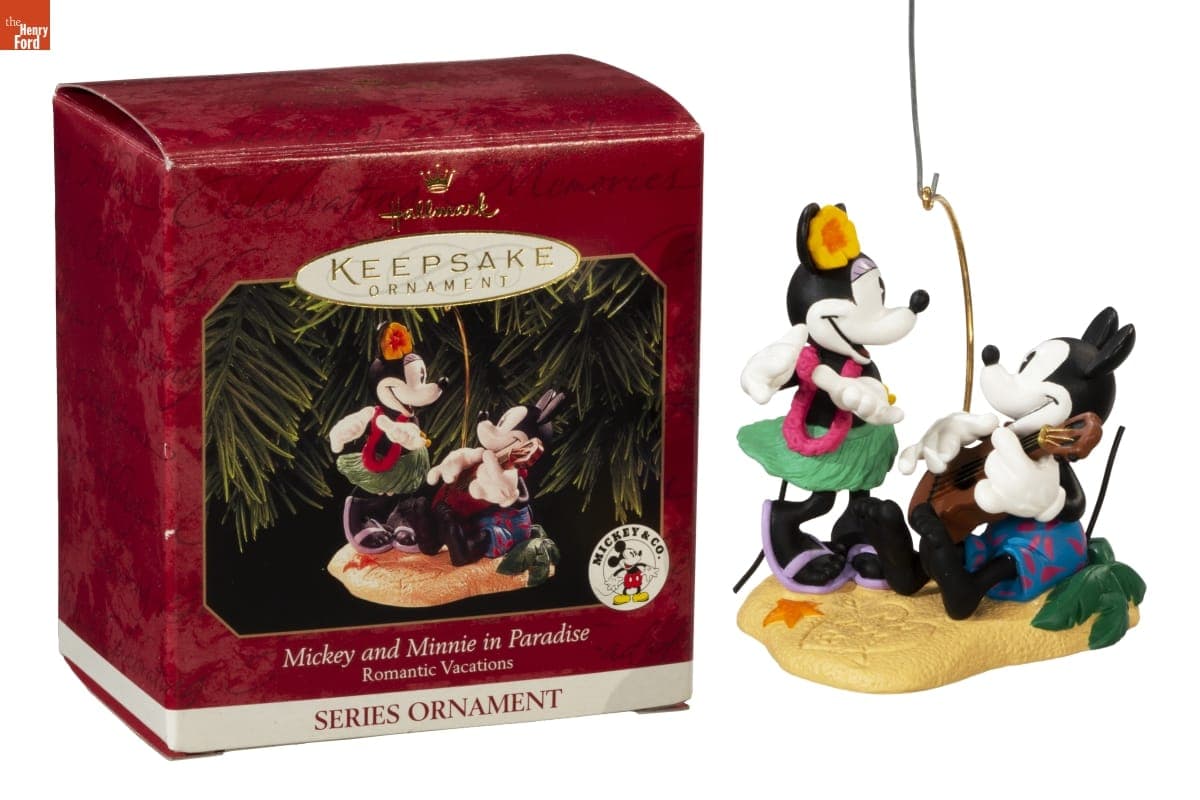 Hallmark "Romantic Vacations Series: Mickey and Minnie in Paradise" Christmas Ornament, 1999