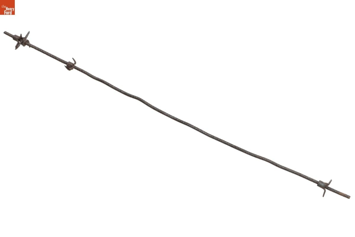 Kennedy Barb on Jayne-Hill Line Barbed Wire, Patented 1874 and 1876