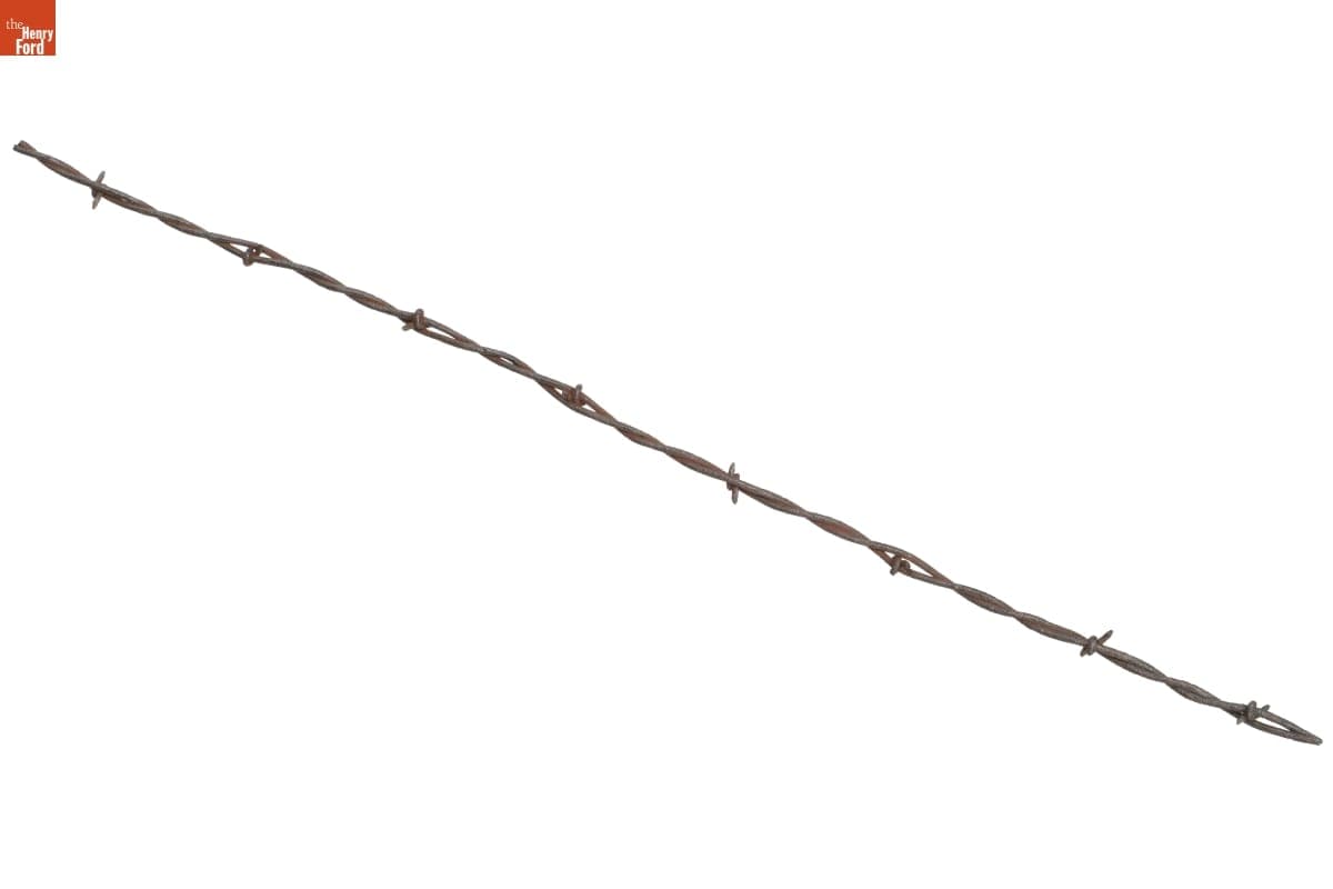 Upham's Staple Barb on Two Lines Barbed Wire, Patented 1876