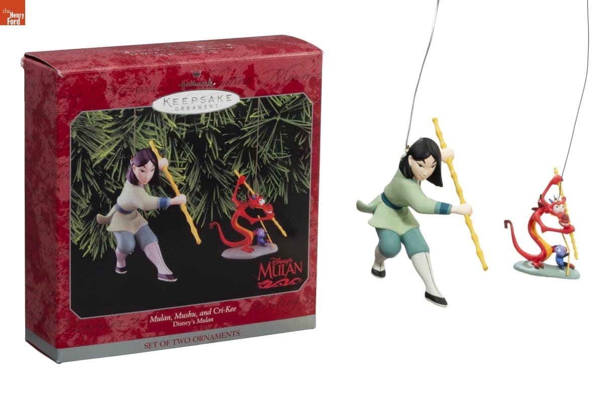 Hallmark "Disney's Mulan: Mulan, Mushu and Cri-Kee" Christmas Ornaments, 1998