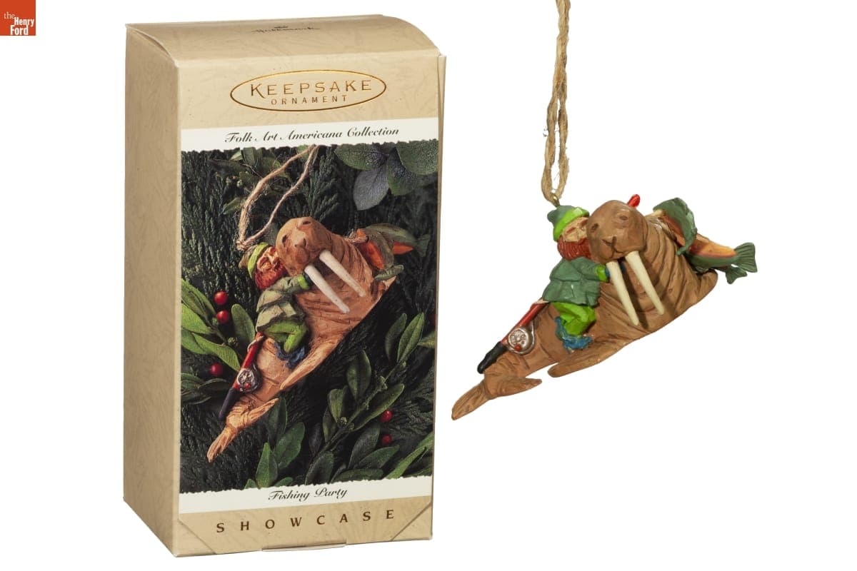 Hallmark "Folk Art Americana Collection: Fishing Party" Christmas Ornament, 1995