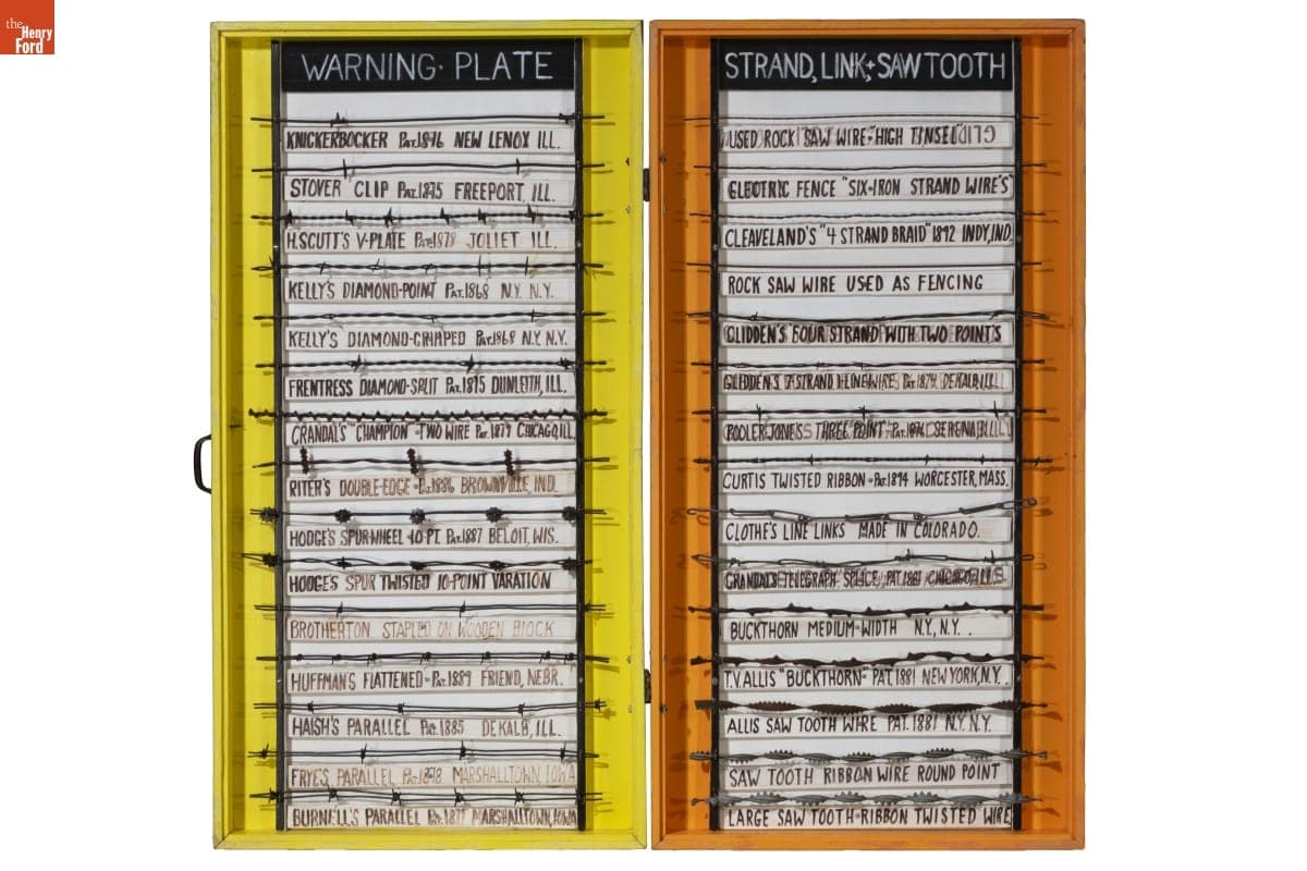 Barbed Wire Collection Display, Patented 1868 - 1894