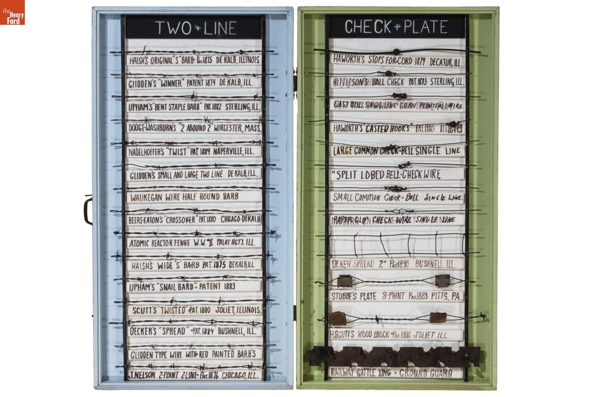 Barbed Wire Collection Display, Patented 1874-1890