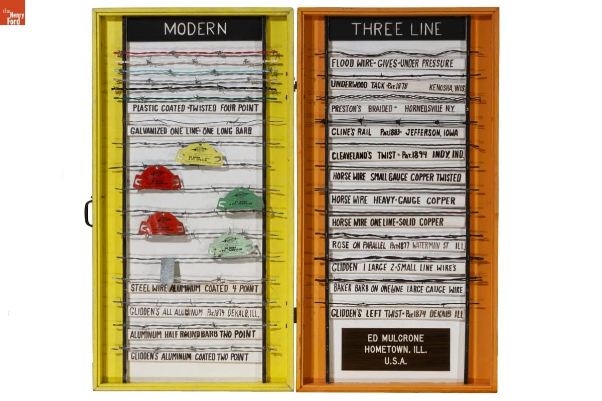 Barbed Wire Collection Display, Patents 1874-1894