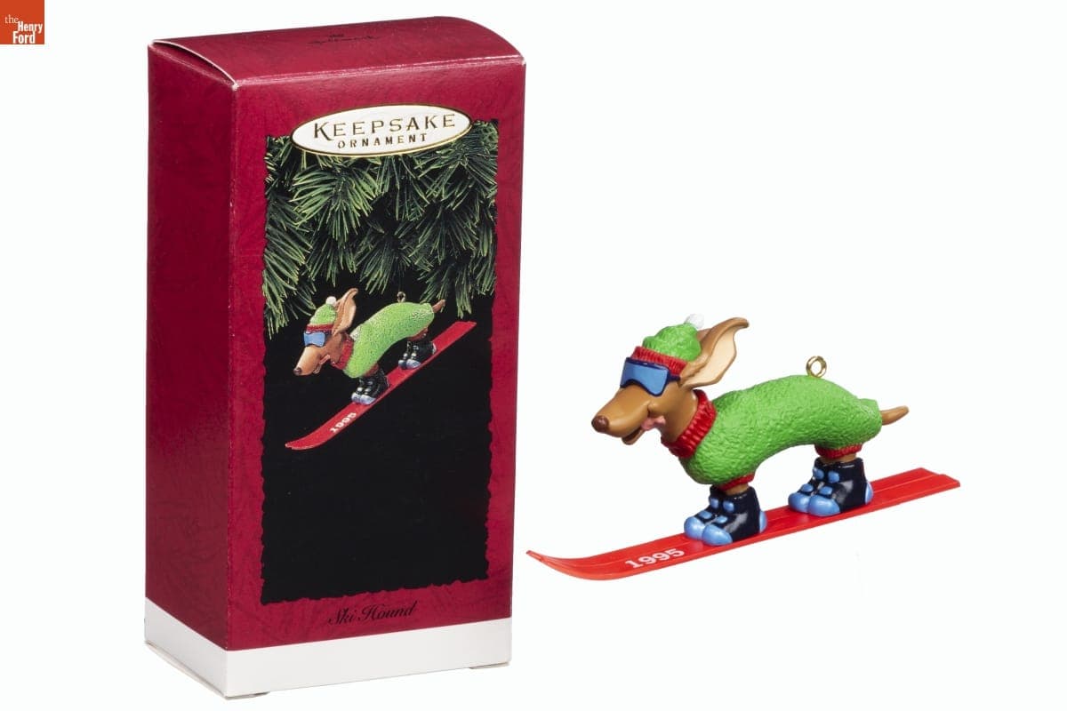 Hallmark "Ski Hound" Christmas Ornament, 1995