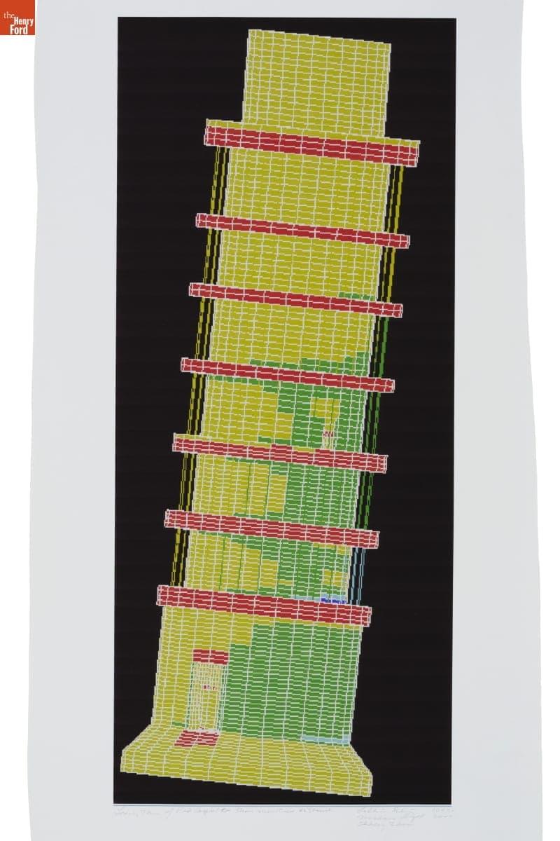 "Leaning Tower of Pisa" by Lillian F. Schwartz with Madara M. Ogot and Zheng Zhou, 1999-2000