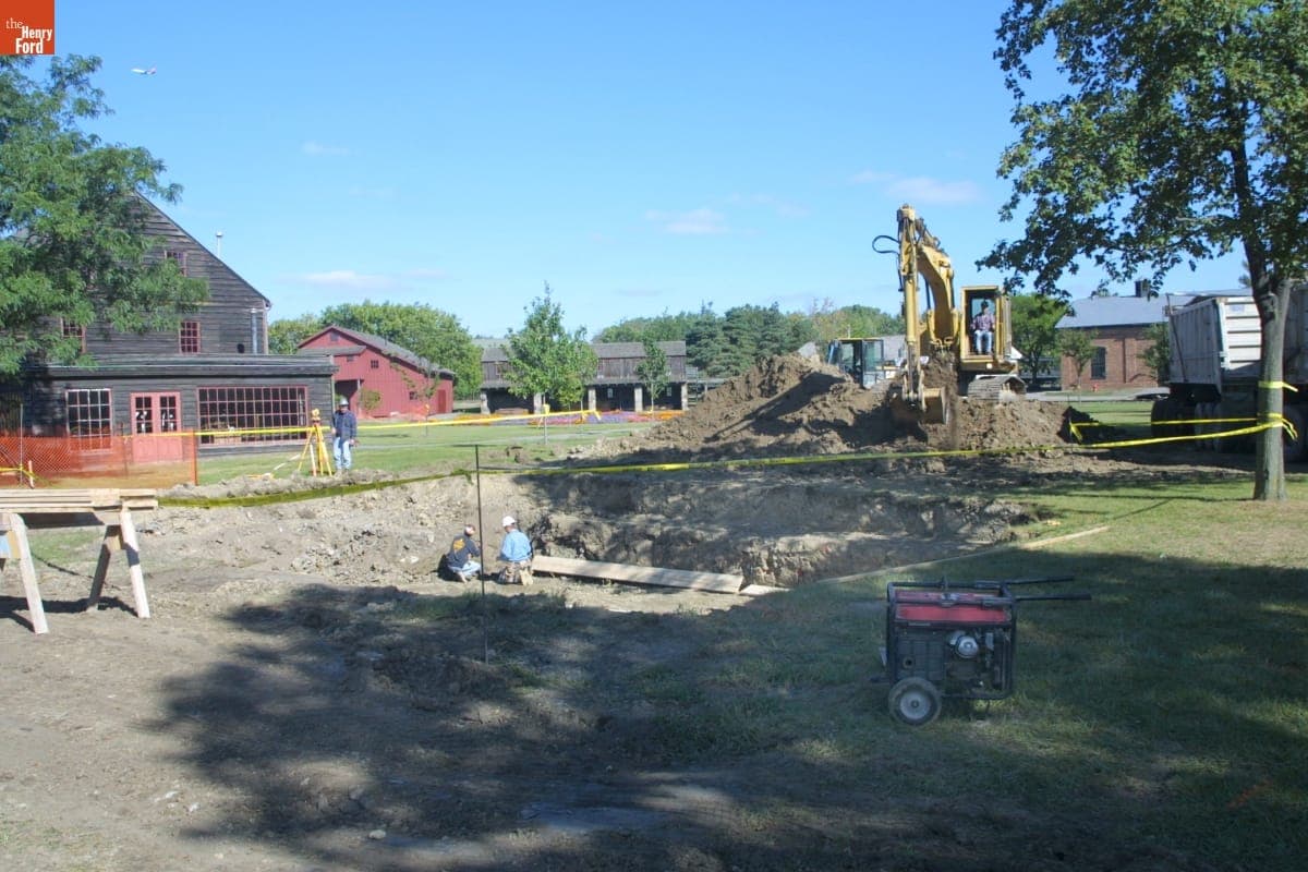 Loranger Gristmill Relocation Site during the Greenfield Village Restoration Project, September 2002