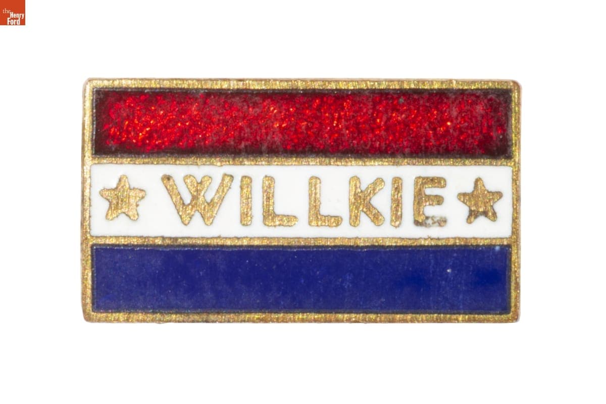 "Willkie" Campaign Pin, 1940