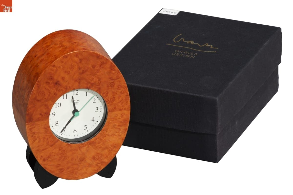 Dark Maple Oval Clock, 1992
