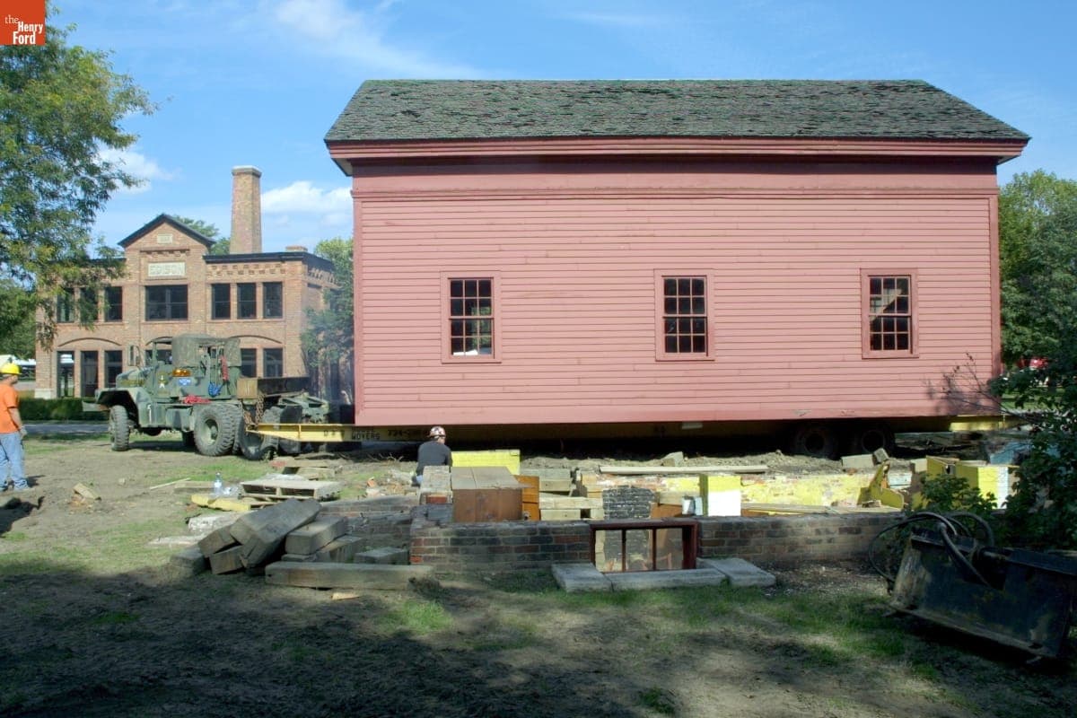 Gunsolly Carding Mill Being Relocated during the Greenfield Village Restoration Project, October 2002
