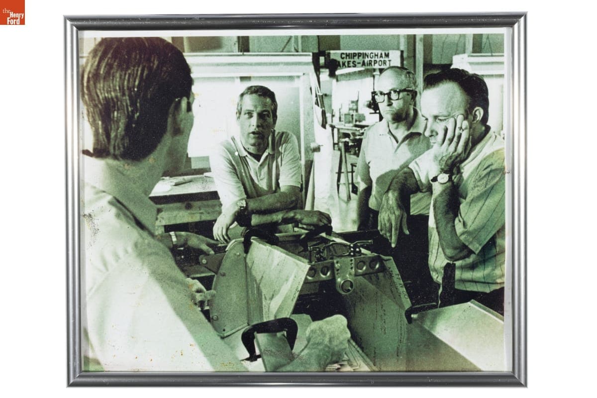 Paul Newman at Dan Gurney's All American Racers, Photograph Owned by Phil Remington