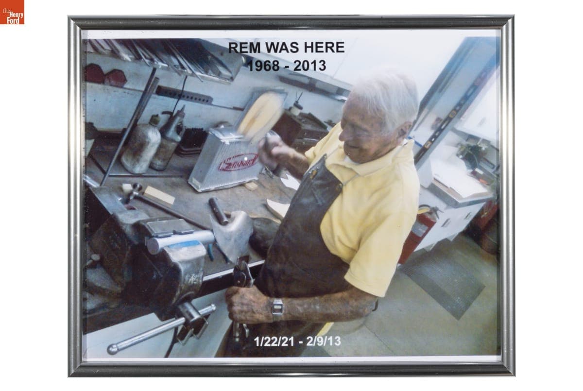 "REM Was Here 1968-2013," Showing Phil Remington at His Workbench