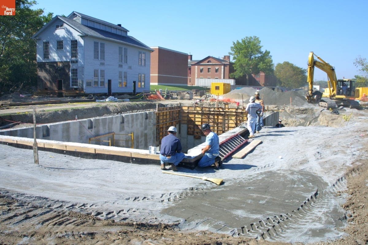 Soybean Lab Agricultural Gallery Relocation Site Construction, Greenfield Village Restoration Project, October 2002