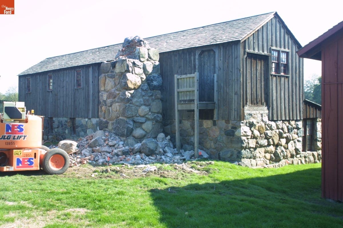 Spofford Sawmill during the Greenfield Village Restoration Project, October 2002
