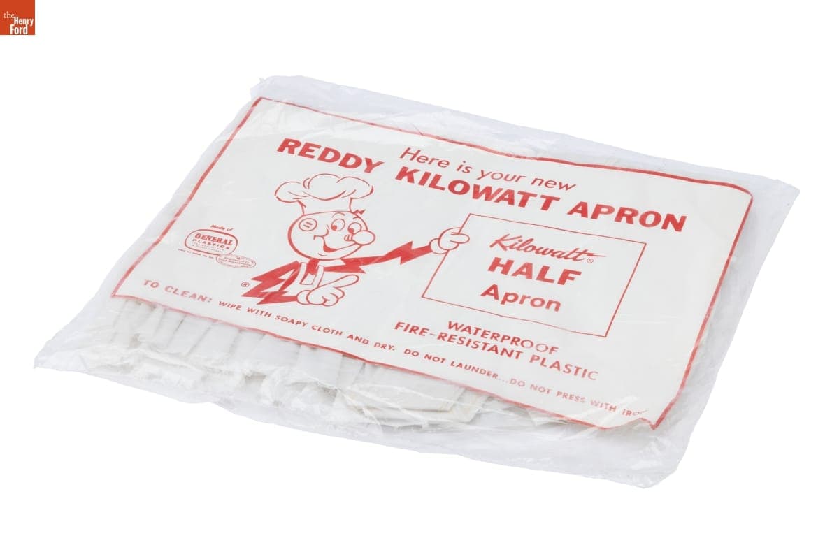 Reddy Kilowatt Half Apron, 1950-1960