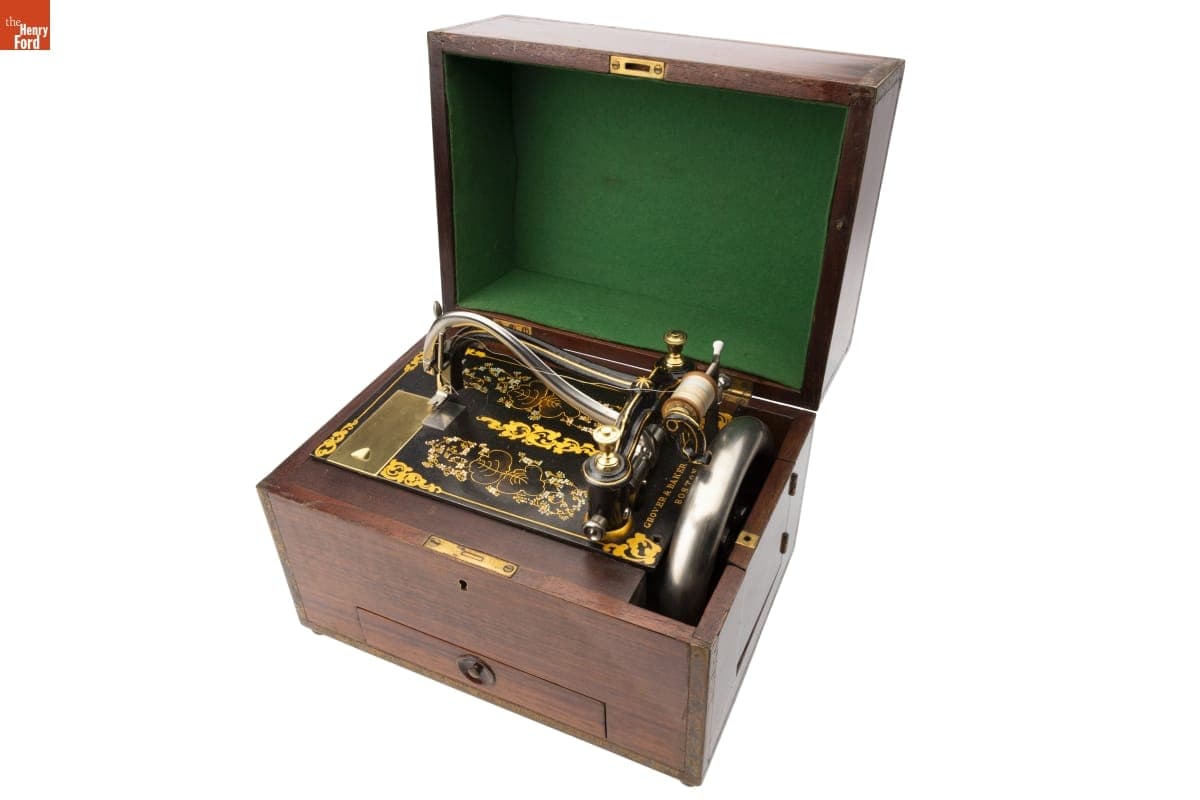 Grover & Baker Portable Sewing Machine, Purchased by Rufus Reed of Newark, New York, 1857