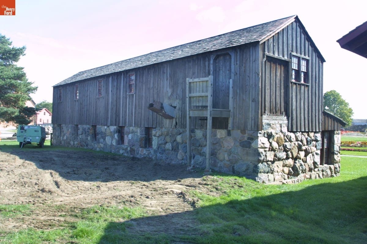 Spofford Sawmill during the Greenfield Village Restoration Project, October 2002