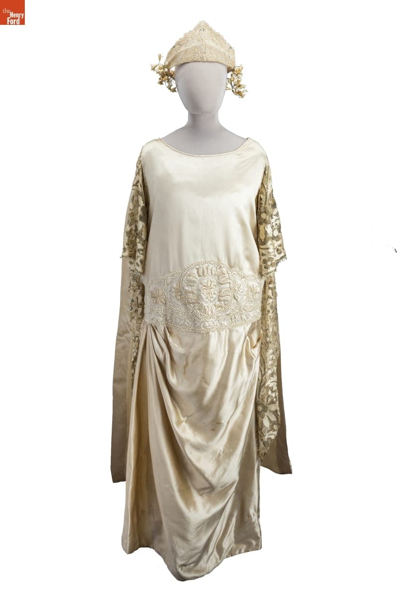 Wedding Dress and Tiara, Worn by Irene Von Mach at Her Wedding to Joseph Riley LeBay, 1923