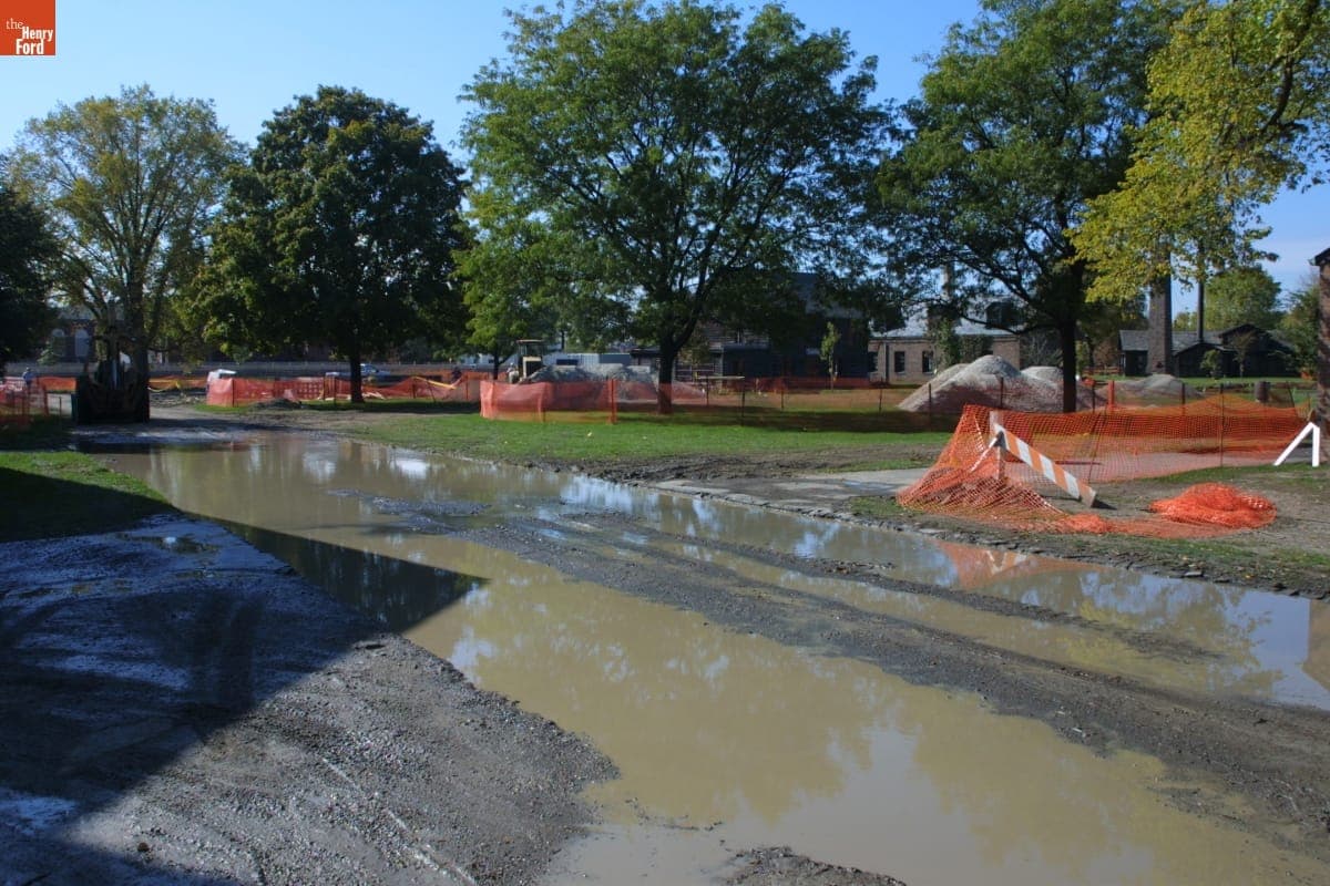 Liberty Craftworks District during the Greenfield Village Restoration Project, October 2002