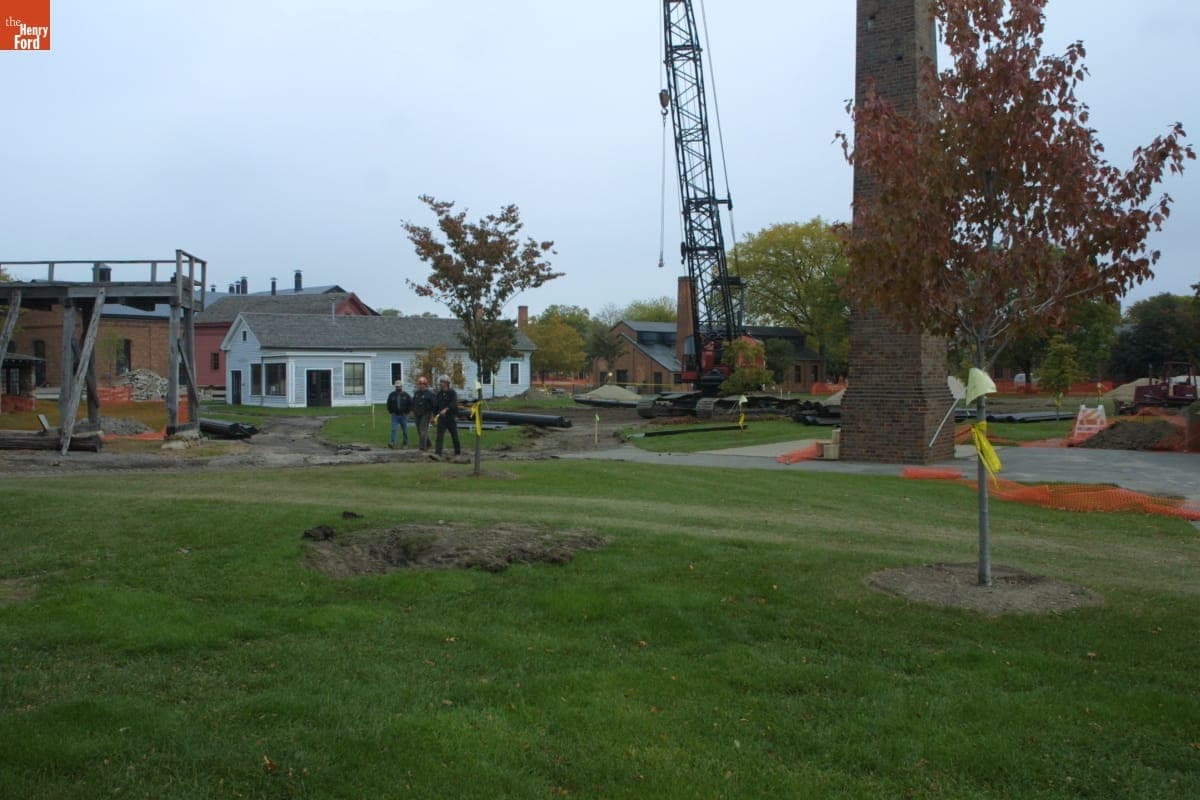 Liberty Craftworks District during the Greenfield Village Restoration Project, October 2002