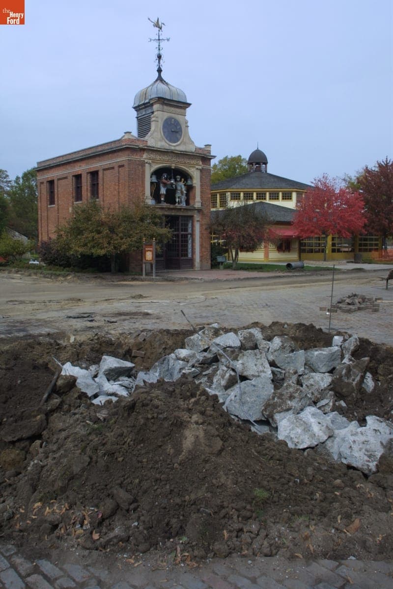 Bandstand's Former Site after Relocation during the Greenfield Village Restoration Project, October 2002