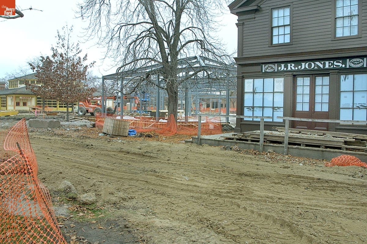 Lodge at Christie & Main Construction Site during the Greenfield Village Restoration Project, November 2002